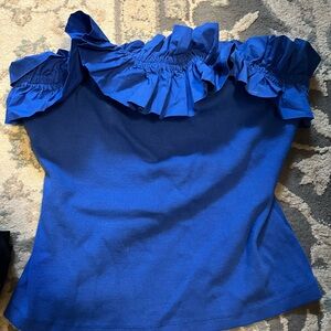 Maeve Royal blue ruffled tube top